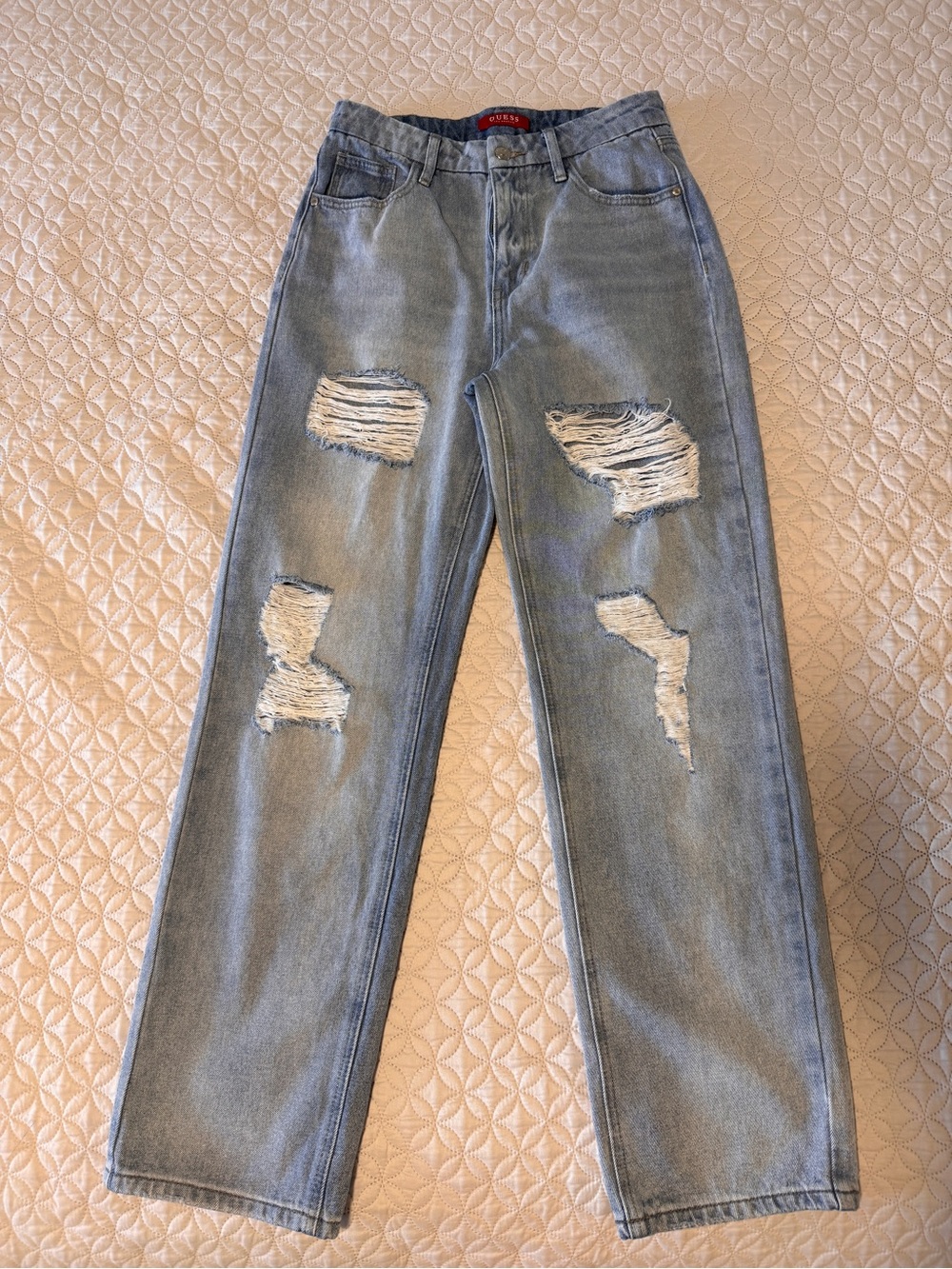 Guess Light Blue Distressed Women’s Relaxed Jeans